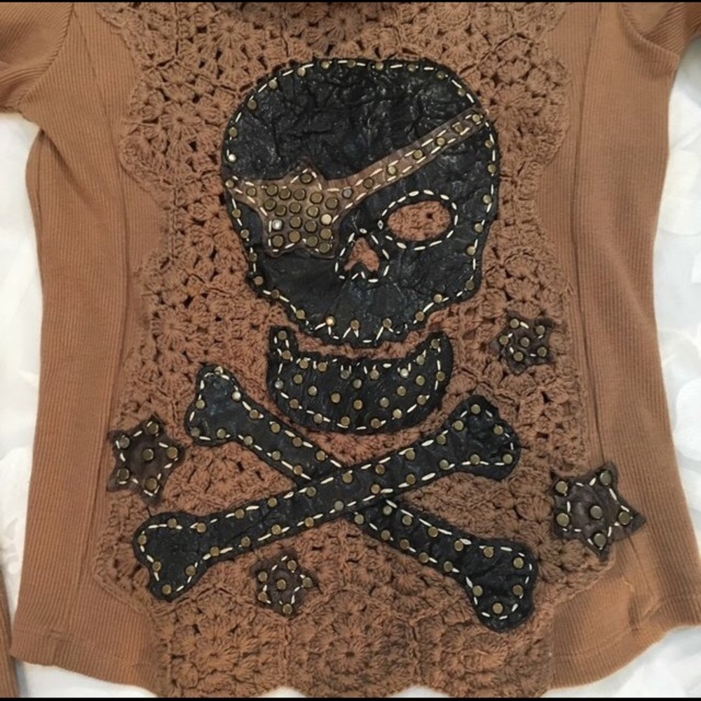 🎉2XHP🎉Soul Revival Crochet & Leather Zip Jacket - Picture 2 of 4